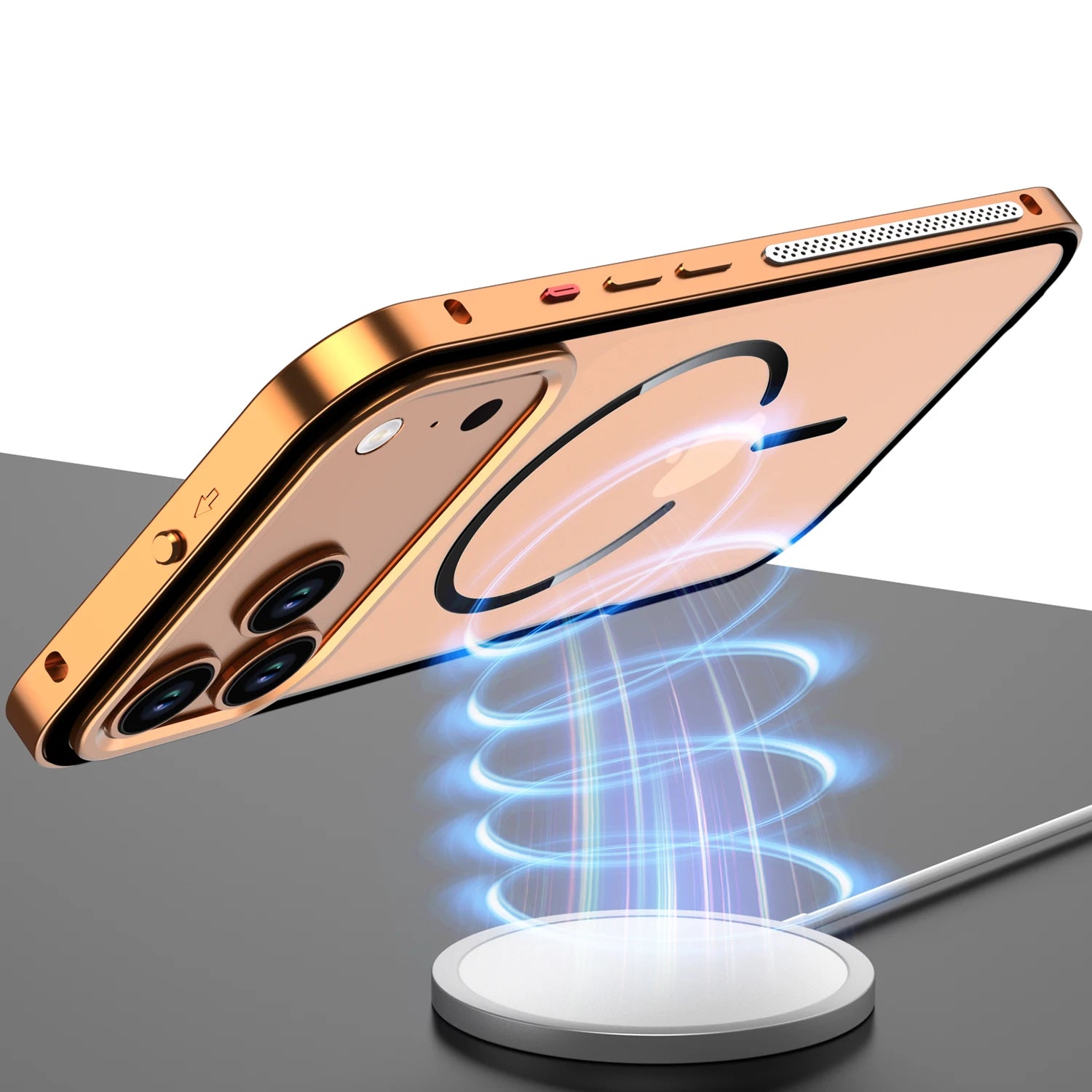 Metal Frame Frosted Magnetic Phone Case For iPhone