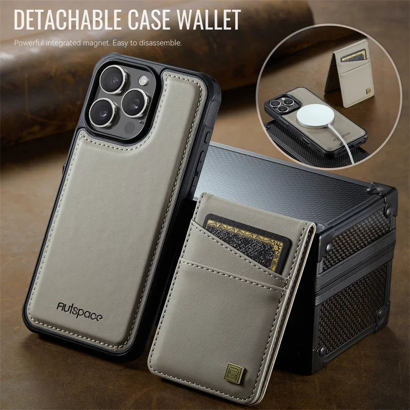 Magsafe Card Holder Bag Flip Leather Case For iPhone