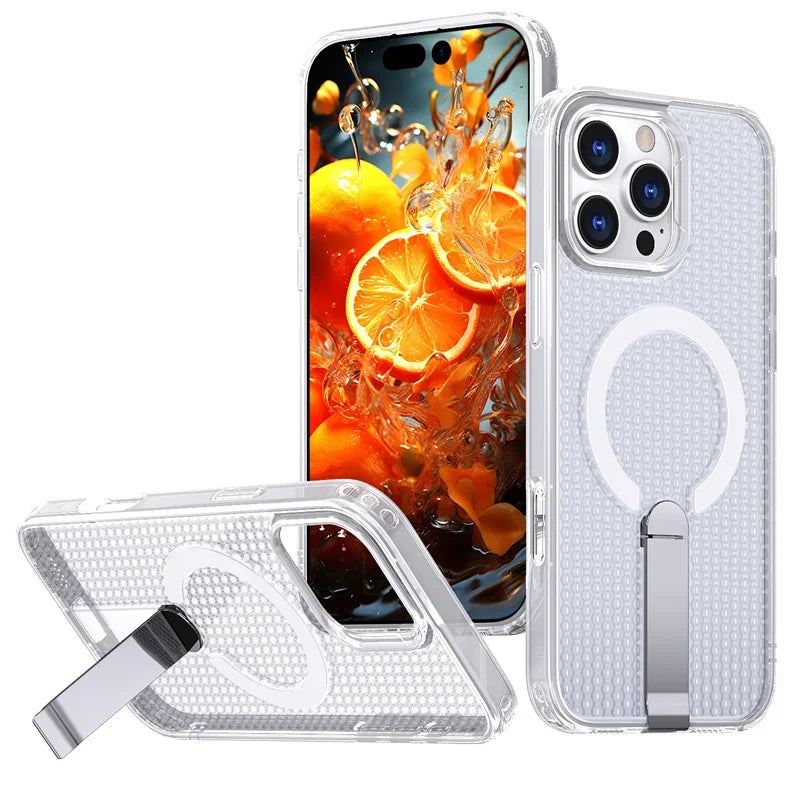 Heat Dissipation Magnetic Wireless Charge Bracket Case For IPhone