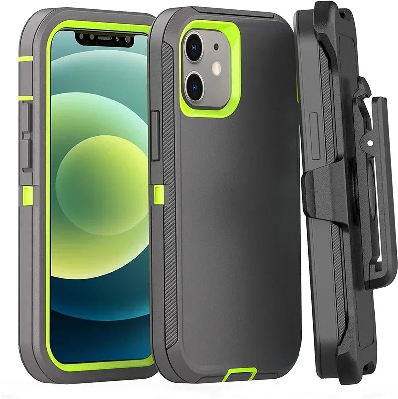 3 in 1 Shockproof Phone Case For iPhone  Case  Belt Clip Cover