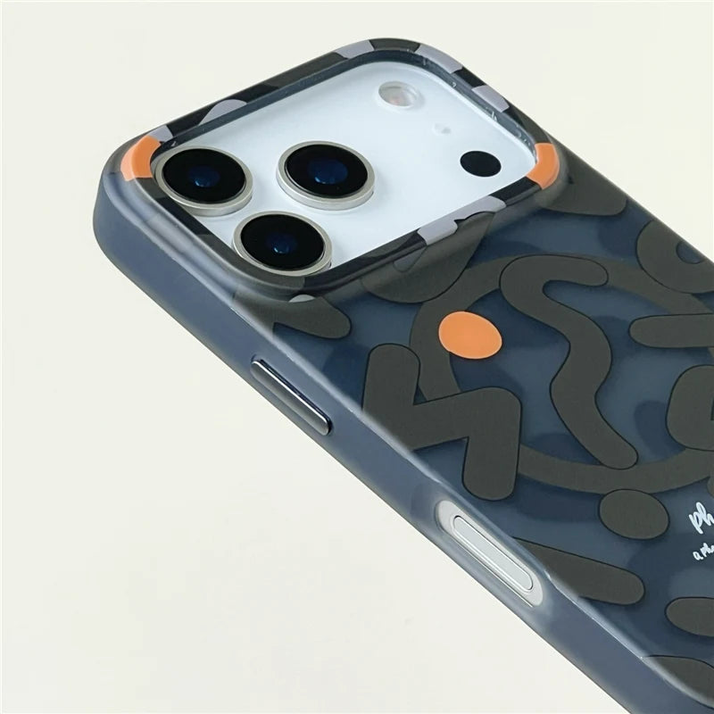 Trendy Graffiti Pattern for Magsafe Wireless Charge Case For iPhone