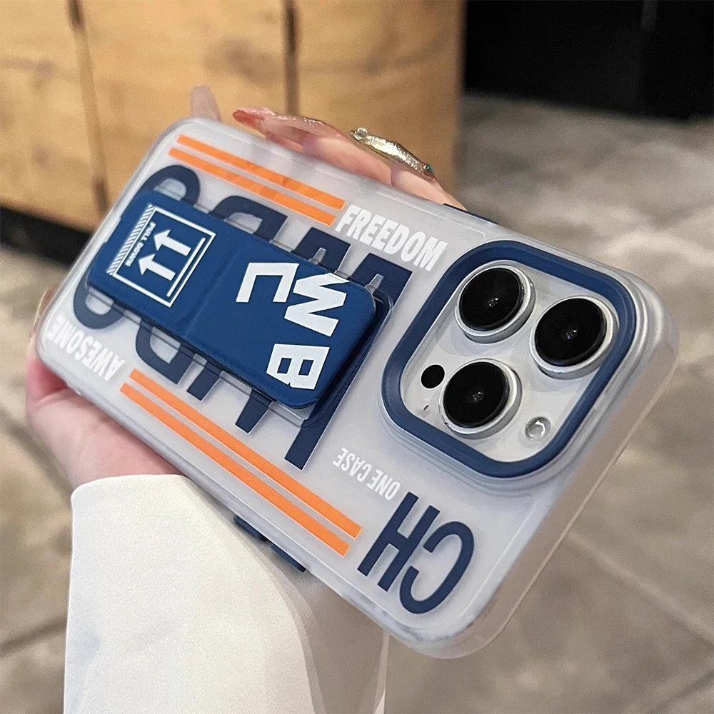 Matte anti slip wristband holder phone case for iPhone