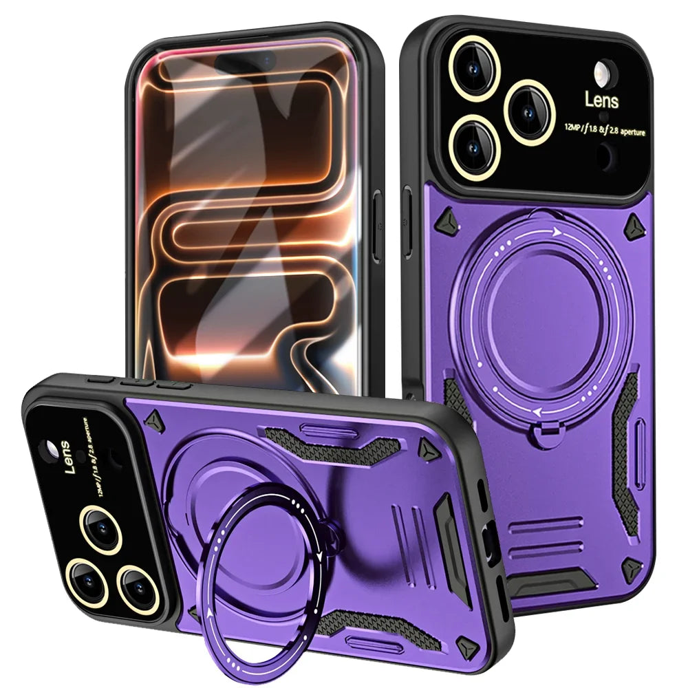 Military Armor Fold Ring Bracket Phone Case For iPhone