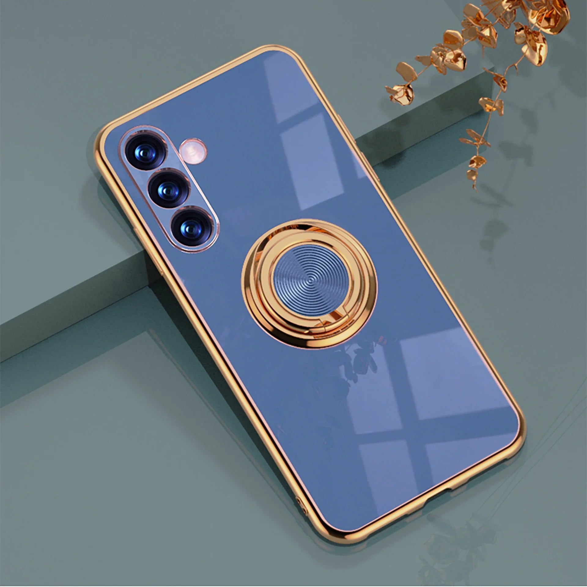 Luxury Plated Ring Holder Case for Samsung A-series and S-series