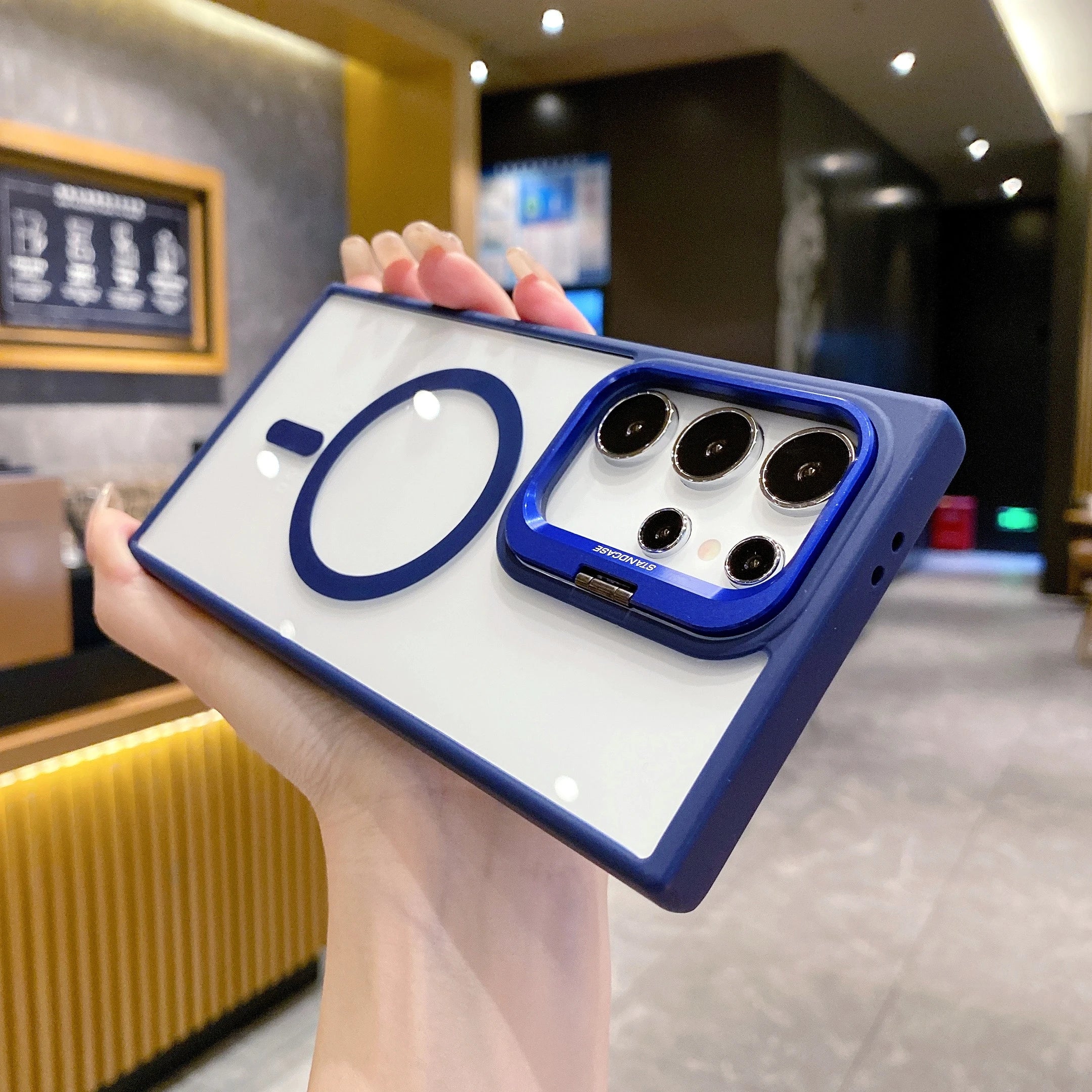 Hidden Camera Lens Holder Clear Case For Samsung