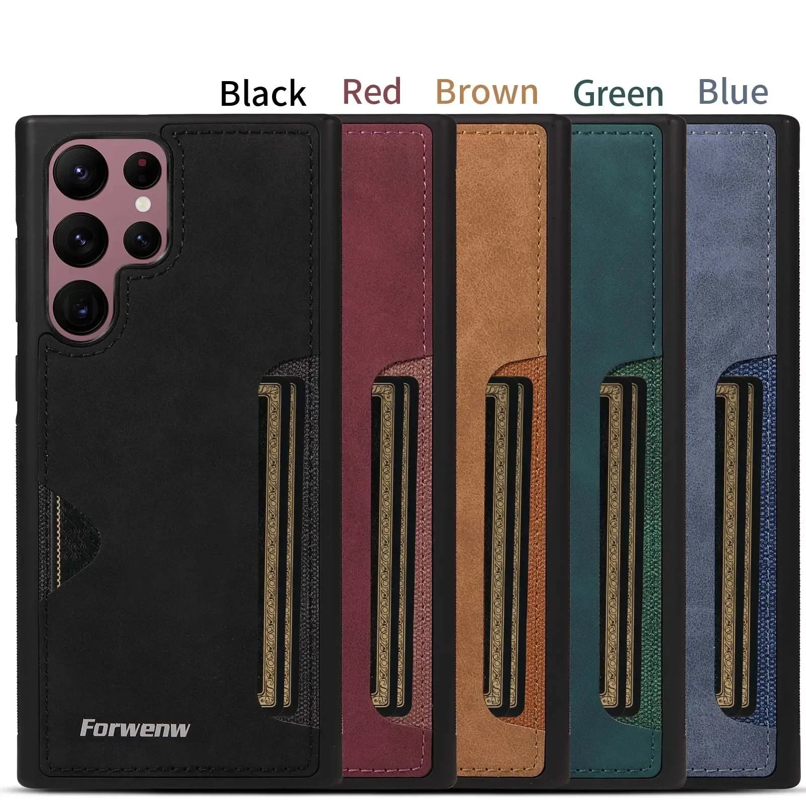 Leather card insertion phone case for Samsung
