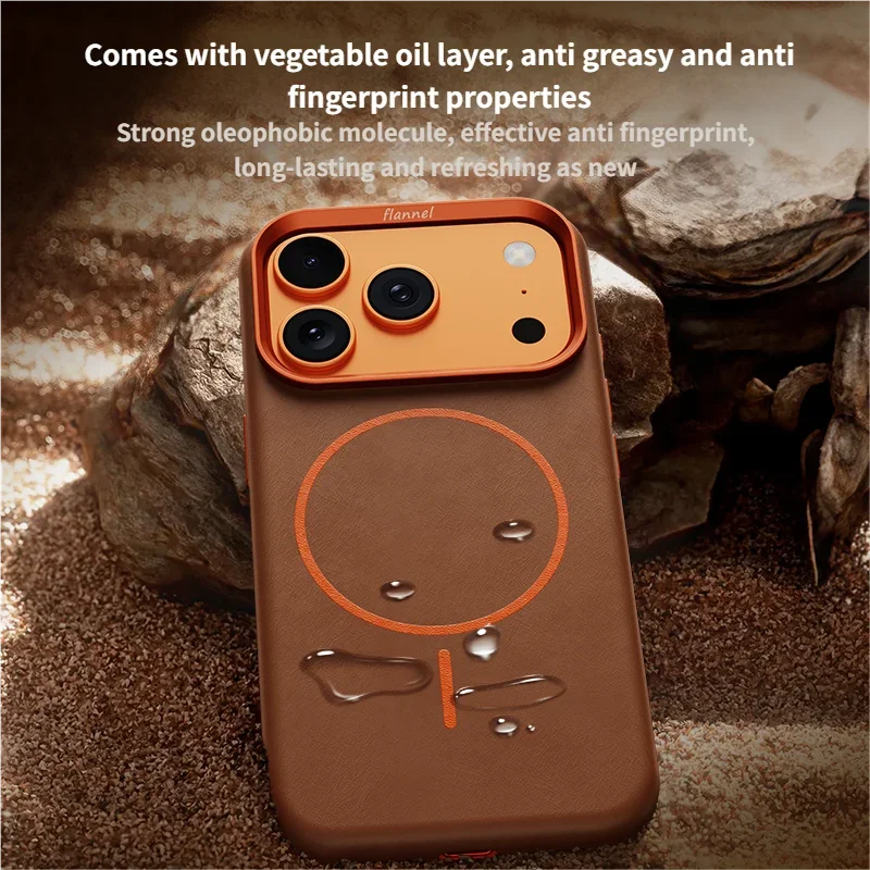 High-End Leather Texture Magnetic Phone Case for IPhone for Magsafe