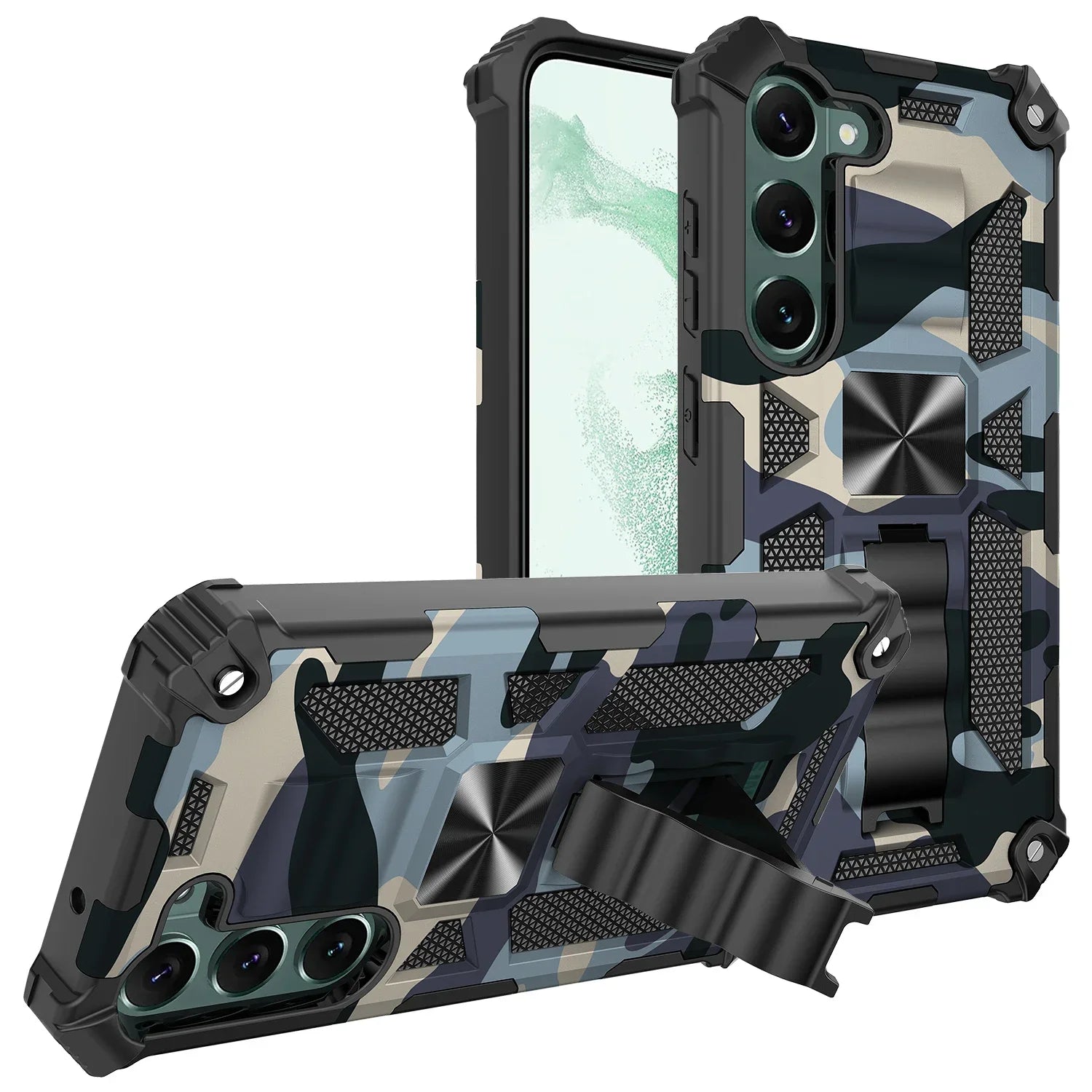 Camouflage bracket shockproof and anti drop phone case for Samsung