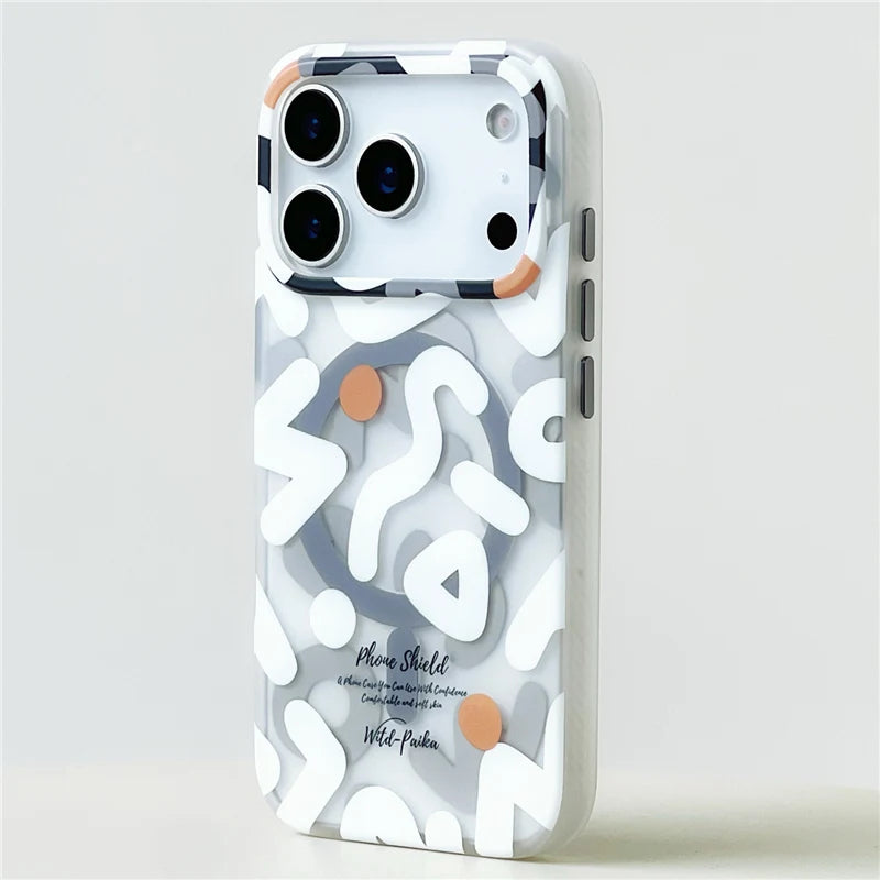 Trendy Graffiti Pattern for Magsafe Wireless Charge Case For iPhone