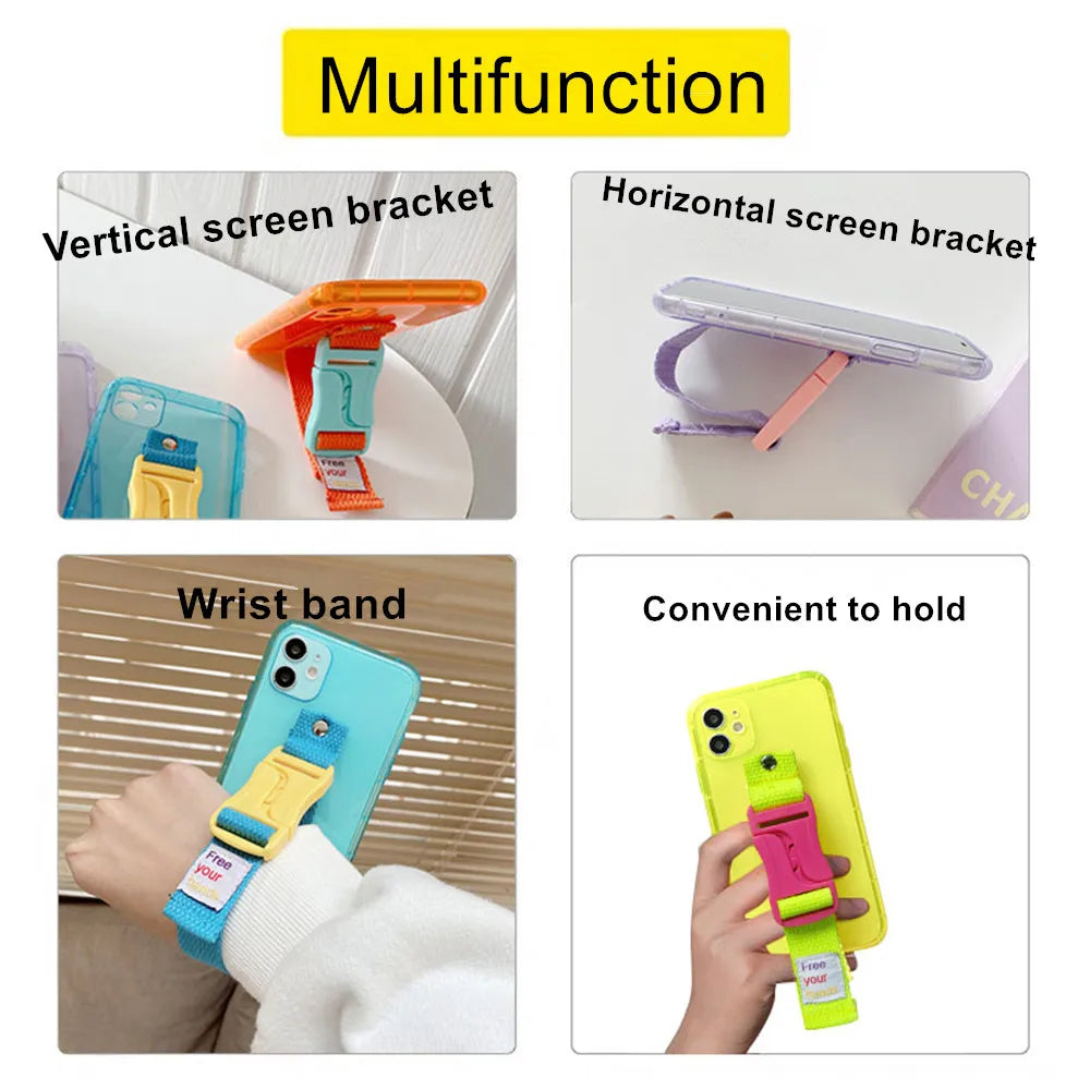 Fluorescent wristband transparent silicone phone case for iPhone