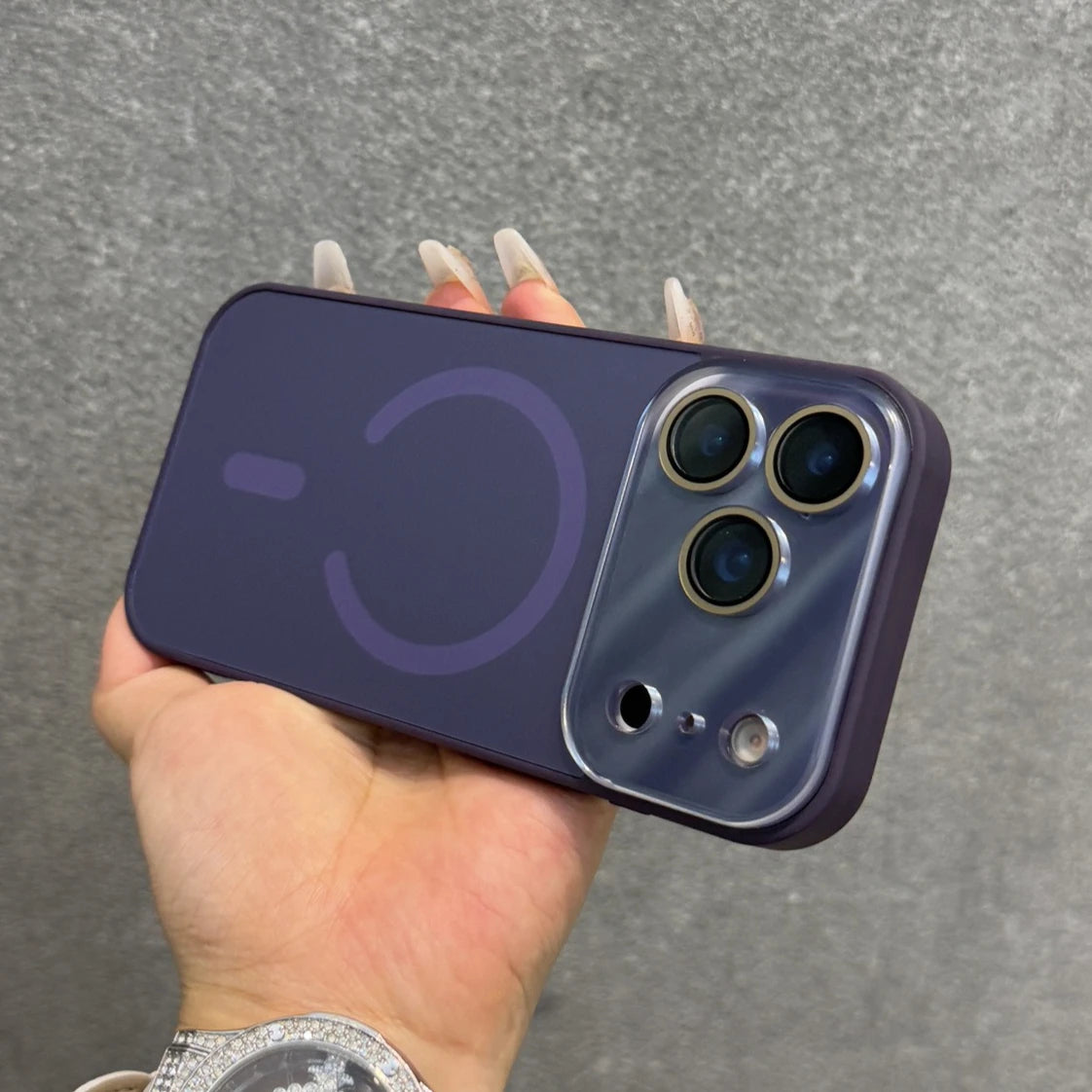 Matte AG Large Window Magnetic Case for iPhone  – Shockproof, Slim & Anti-Fingerprint Design