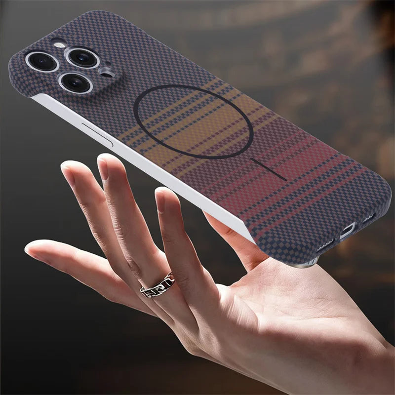 Carbon fiber frameless phone case for iPhone