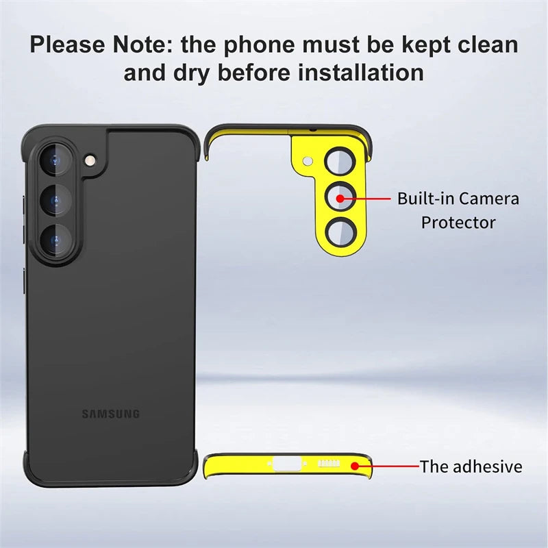 Lens protection frameless silicone protective case for Samsung