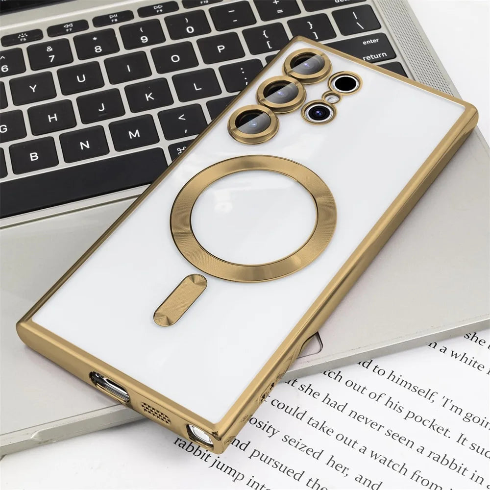 Luxury Transparent Plating Phone Case For Samsung