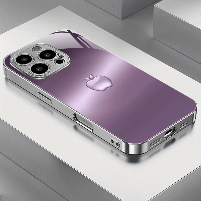 Exquisite printed logo High-end trend Glass TPU QHD Phone Case for iPhone