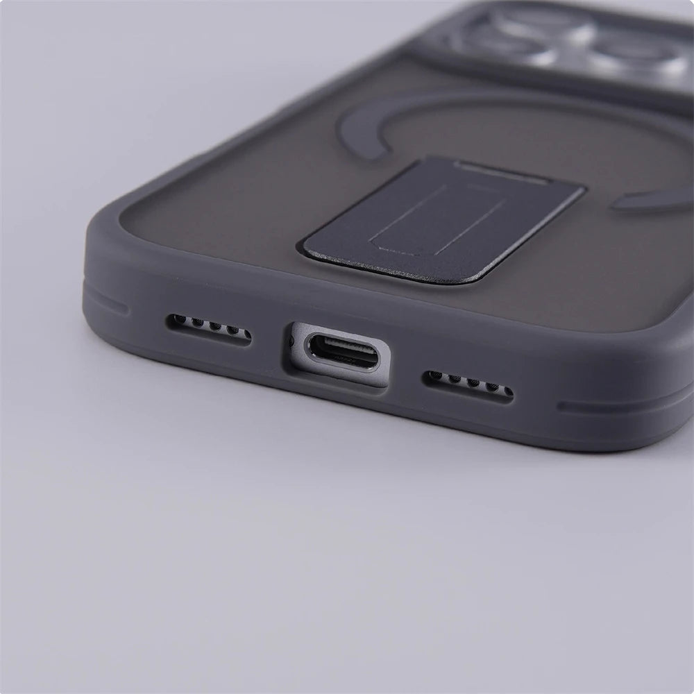 Matte Translucent Holder Magnetic Case for IPhone For Magsafe