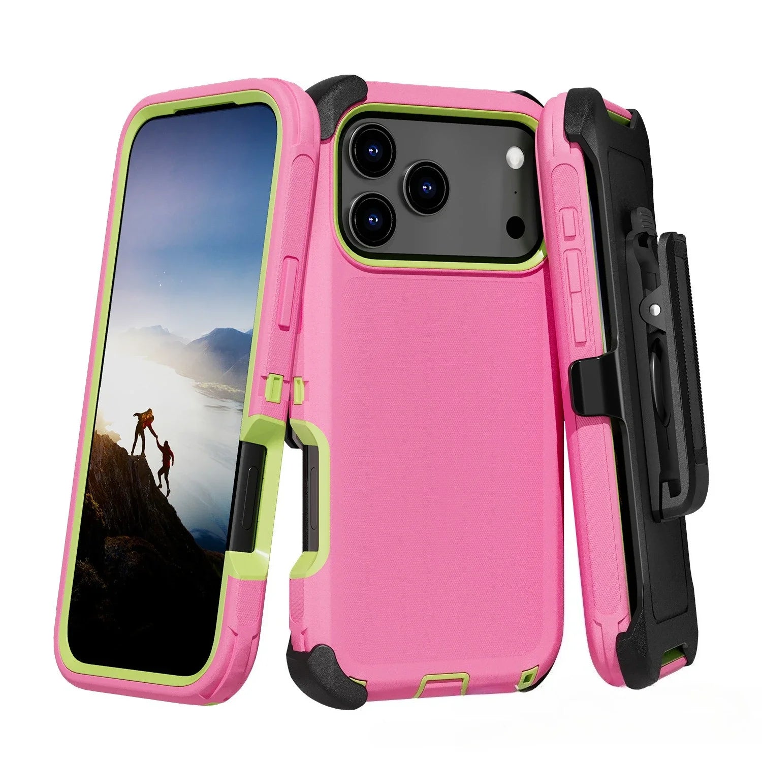 3 in 1 Shockproof Phone Case For iPhone  Case  Belt Clip Cover