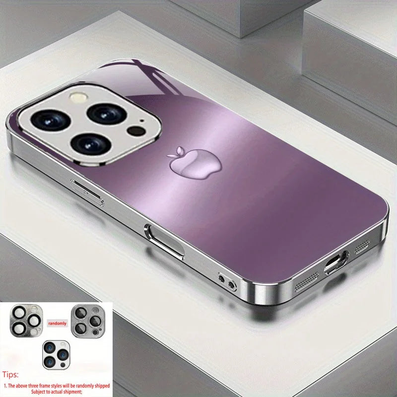 Exquisite printed logo High-end trend Glass TPU QHD Phone Case for iPhone
