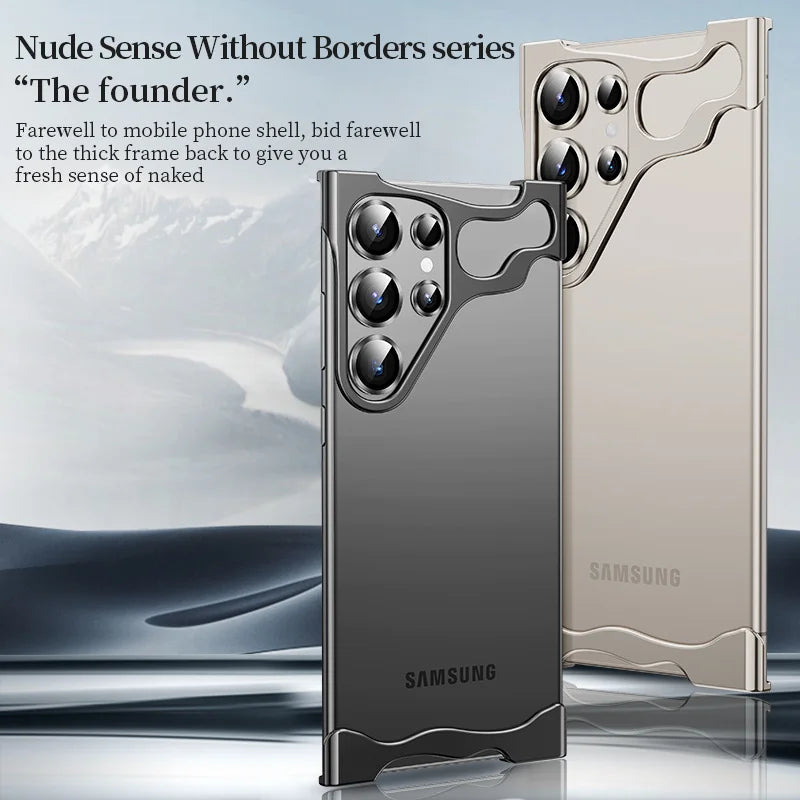 Metal shock resistant irregular aluminum alloy phone case for Samsung
