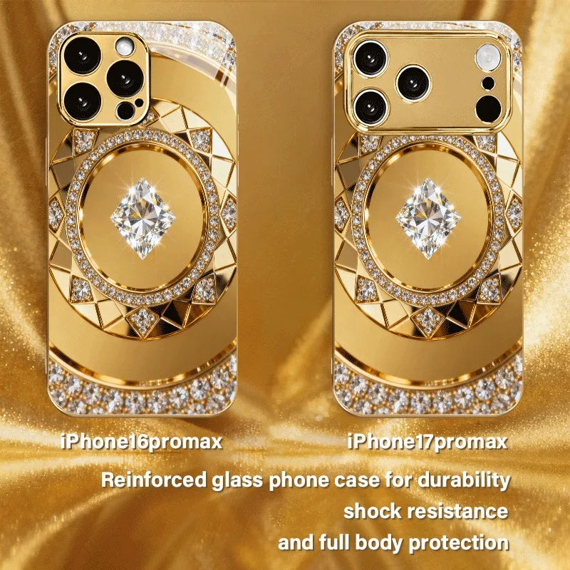 Gold Compass Pattern Hard Case for iPhone