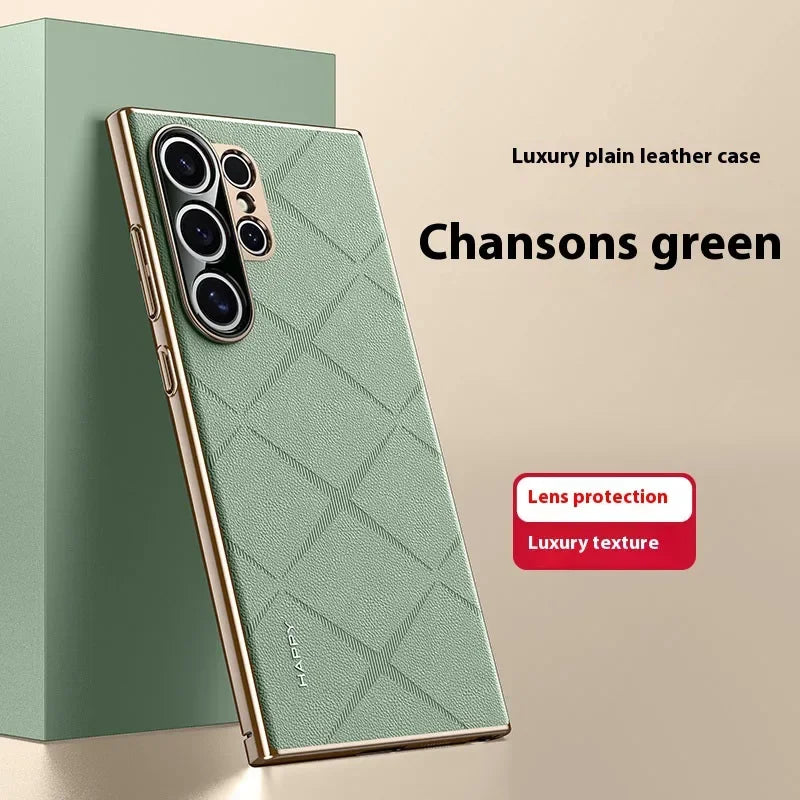 Luxury Leather Phone Case Hard Shockproof Non-slip For Samsung