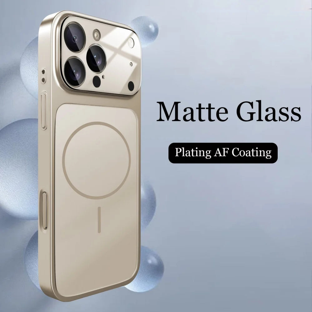 Frosted Large Window Case with Lens Film For iPhone