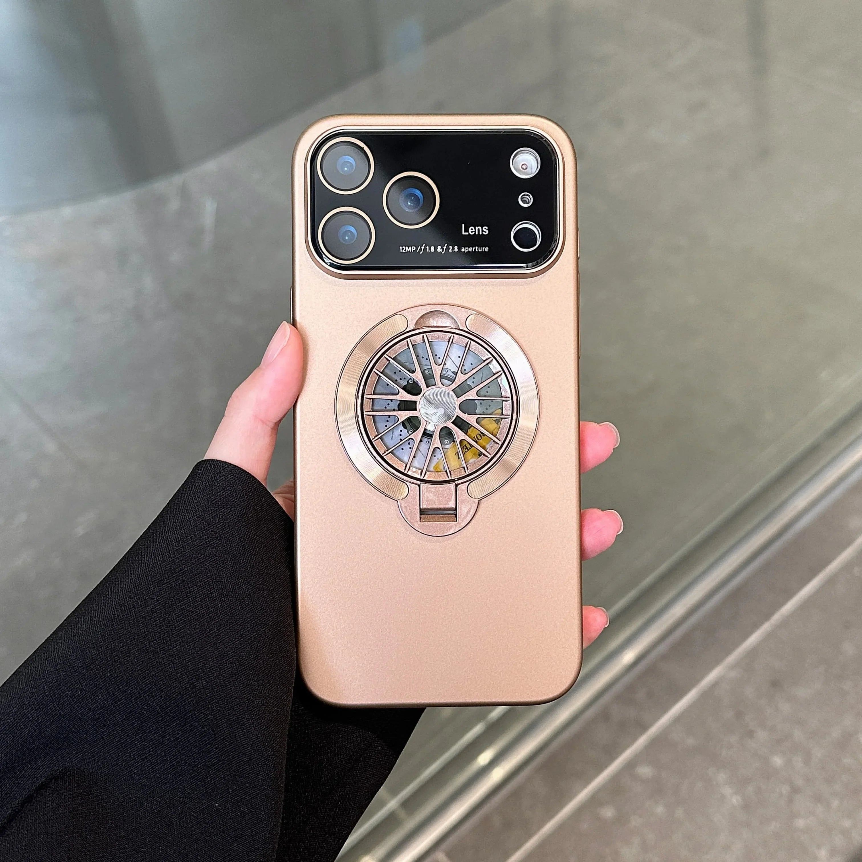 Magnetic Case with 360° Rotating Gyro Stand For iPhone