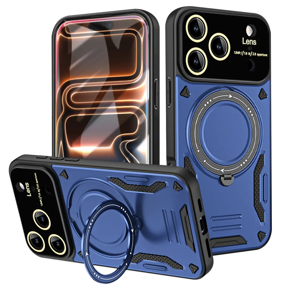 Military Armor Fold Ring Bracket Phone Case For iPhone