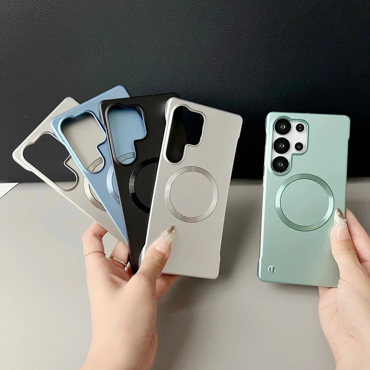 Slim Frameless Metallic Paint For Magsafe Case For Samsung