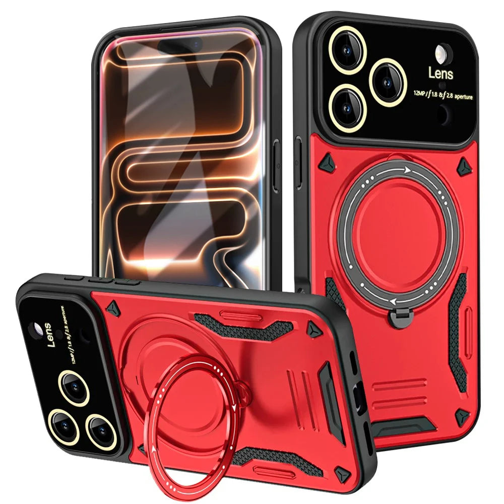 Military Armor Fold Ring Bracket Phone Case For iPhone