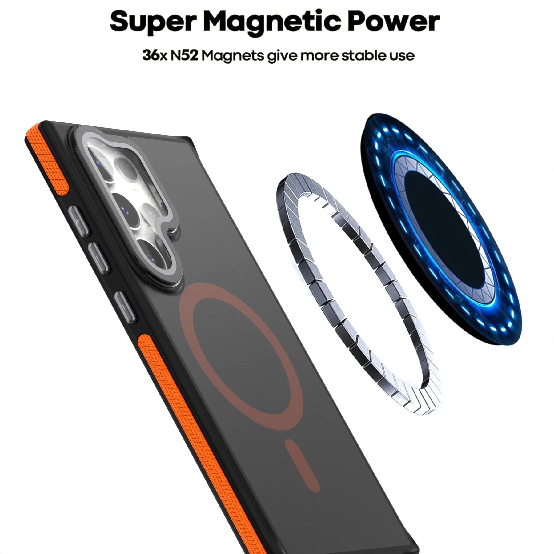 Translucent Lens Film Stand Magnetic For Magsafe Case For Samsung