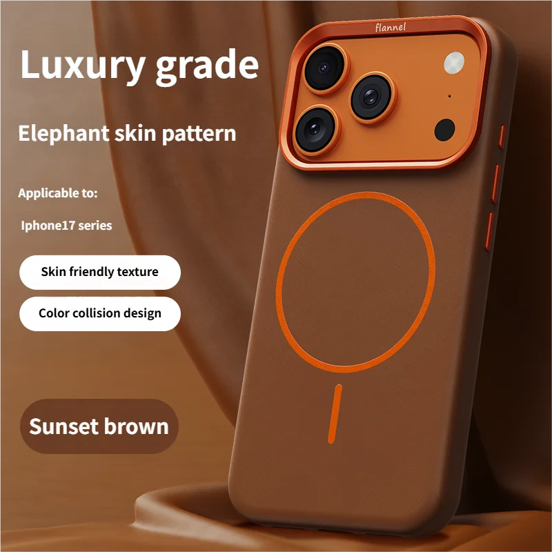 High-End Leather Texture Magnetic Phone Case for IPhone for Magsafe