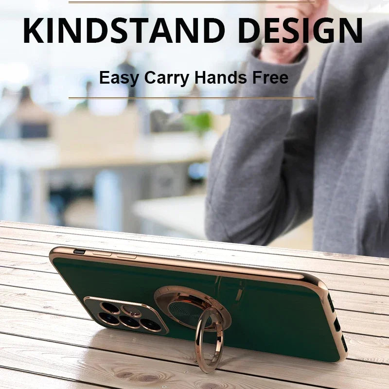 Luxury Plated Ring Holder Case for Samsung A-series and S-series