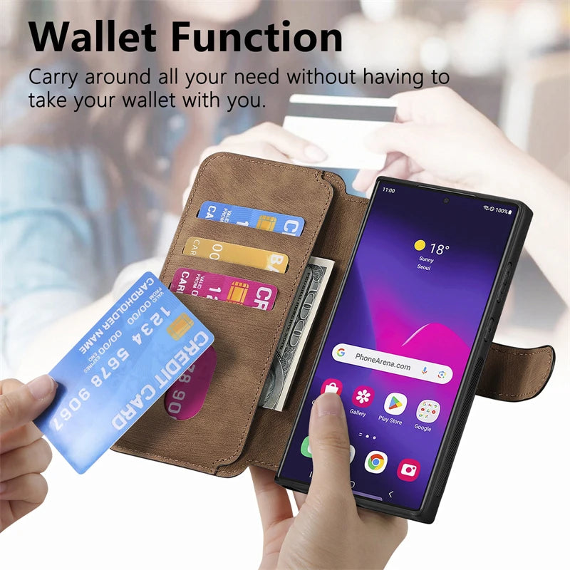 Detachable wallet holder phone case for Samsung