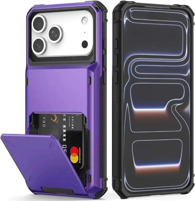 Heavy Duty Wallet Hidden Flip Slot Protective Hard Back Covers Coque Fundas for iPhone