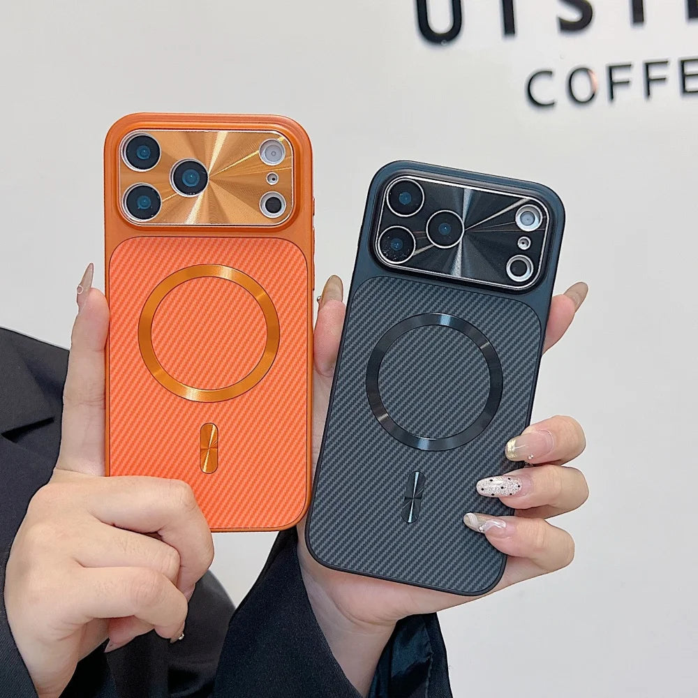 Luxury Kevlar Texture For Magsafe Magnetic Phone Case For iPhone