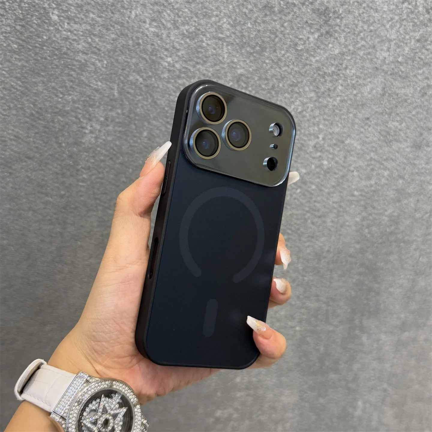 Matte AG Large Window Magnetic Case for iPhone  – Shockproof, Slim & Anti-Fingerprint Design