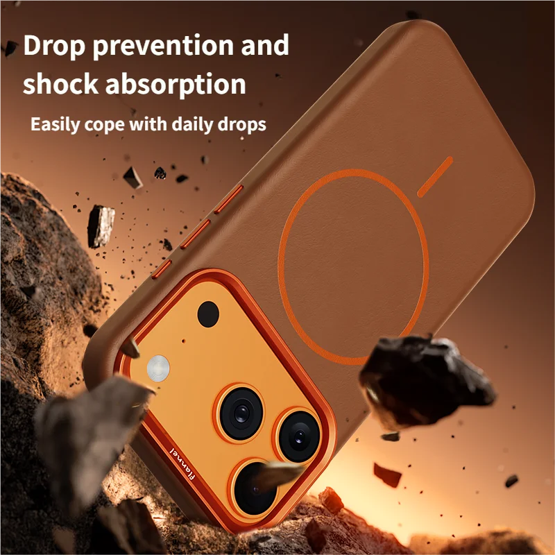 High-End Leather Texture Magnetic Phone Case for IPhone for Magsafe