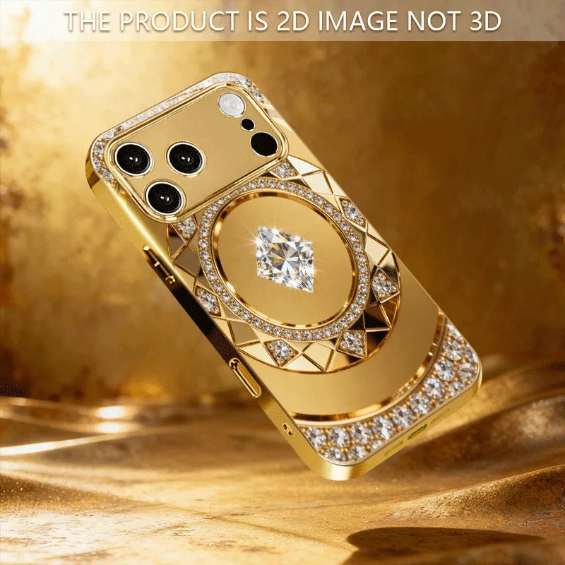 Gold Compass Pattern Hard Case for iPhone