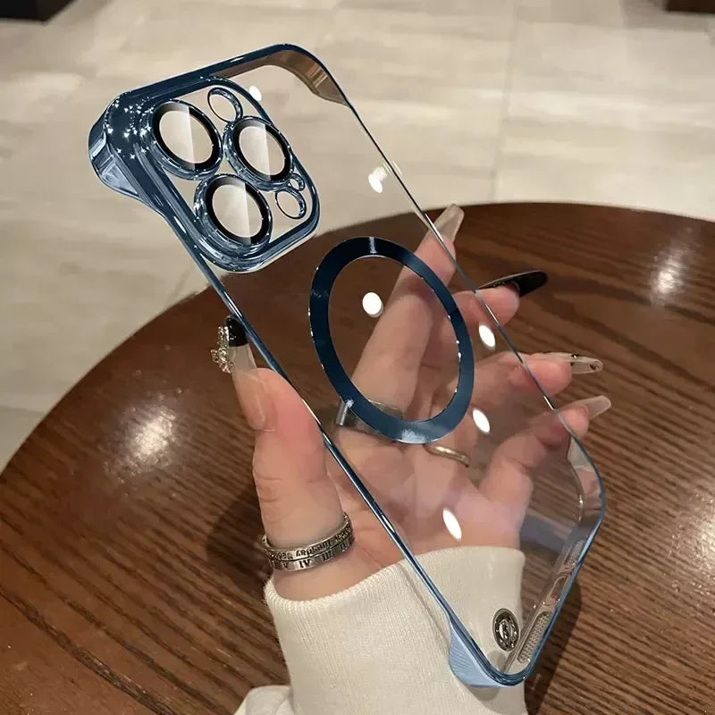 Ultra thin magnetic frameless phone case for iPhone