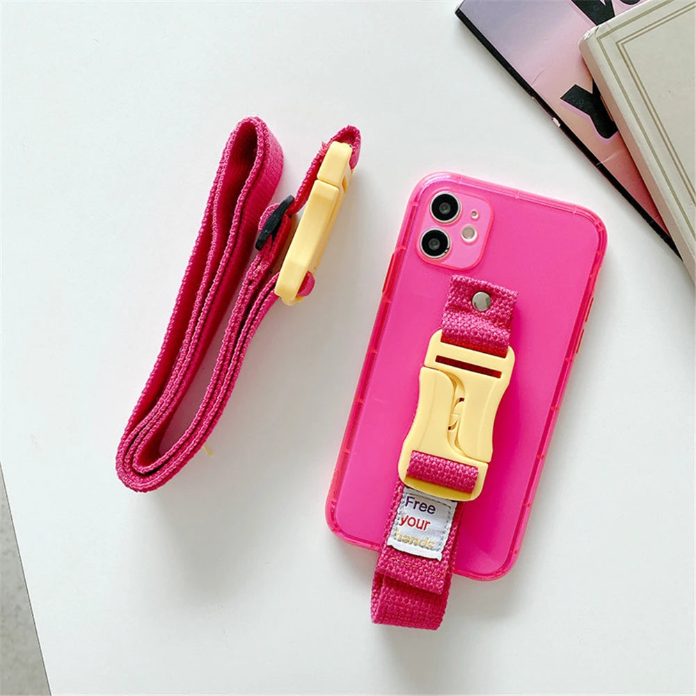 Fluorescent wristband transparent silicone phone case for iPhone