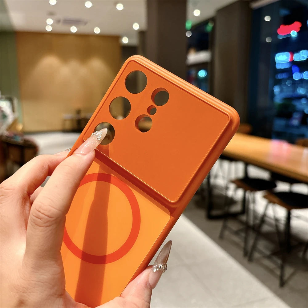 Glass Lens Film Magnetic Case for Samsung for Magsafe