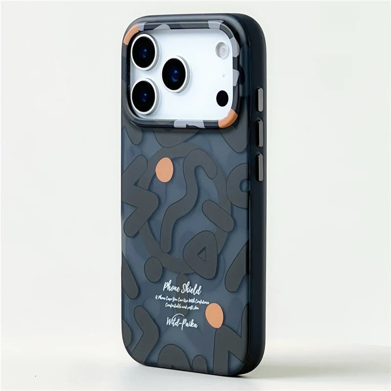 Trendy Graffiti Pattern for Magsafe Wireless Charge Case For iPhone