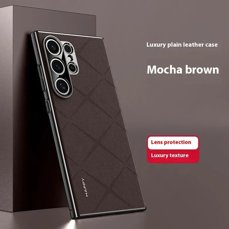 Luxury Leather Phone Case Hard Shockproof Non-slip For Samsung