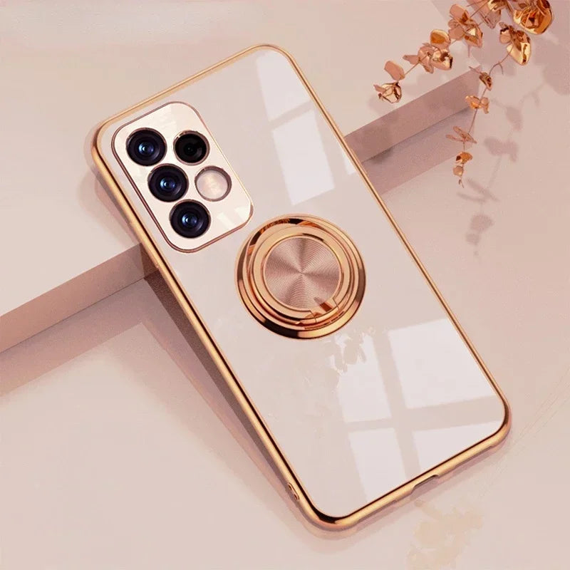Luxury Plated Ring Holder Case for Samsung A-series and S-series