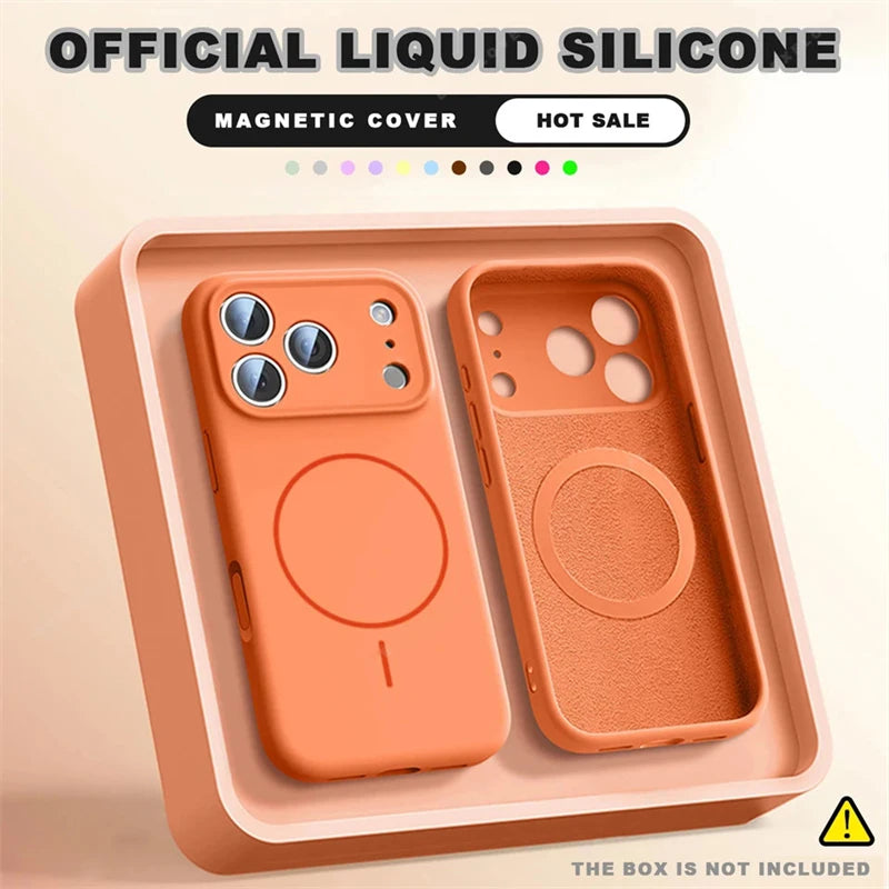 Magnetic Liquid Silicone Phone Case For iPhone
