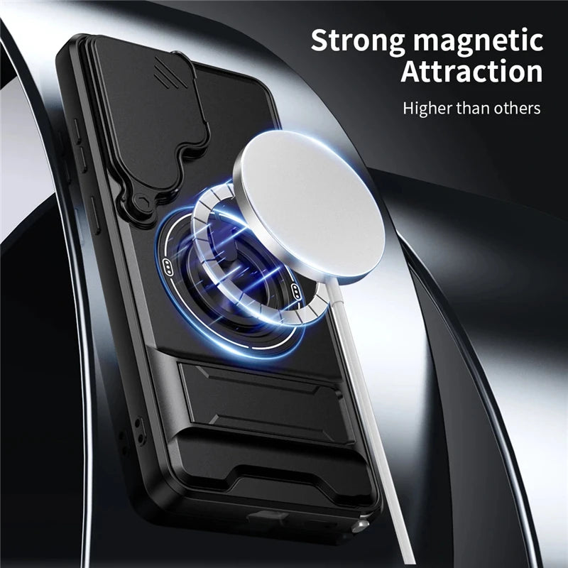 Frosted For Magsafe Magnetic Ring Holder Bracket Case For Samsung