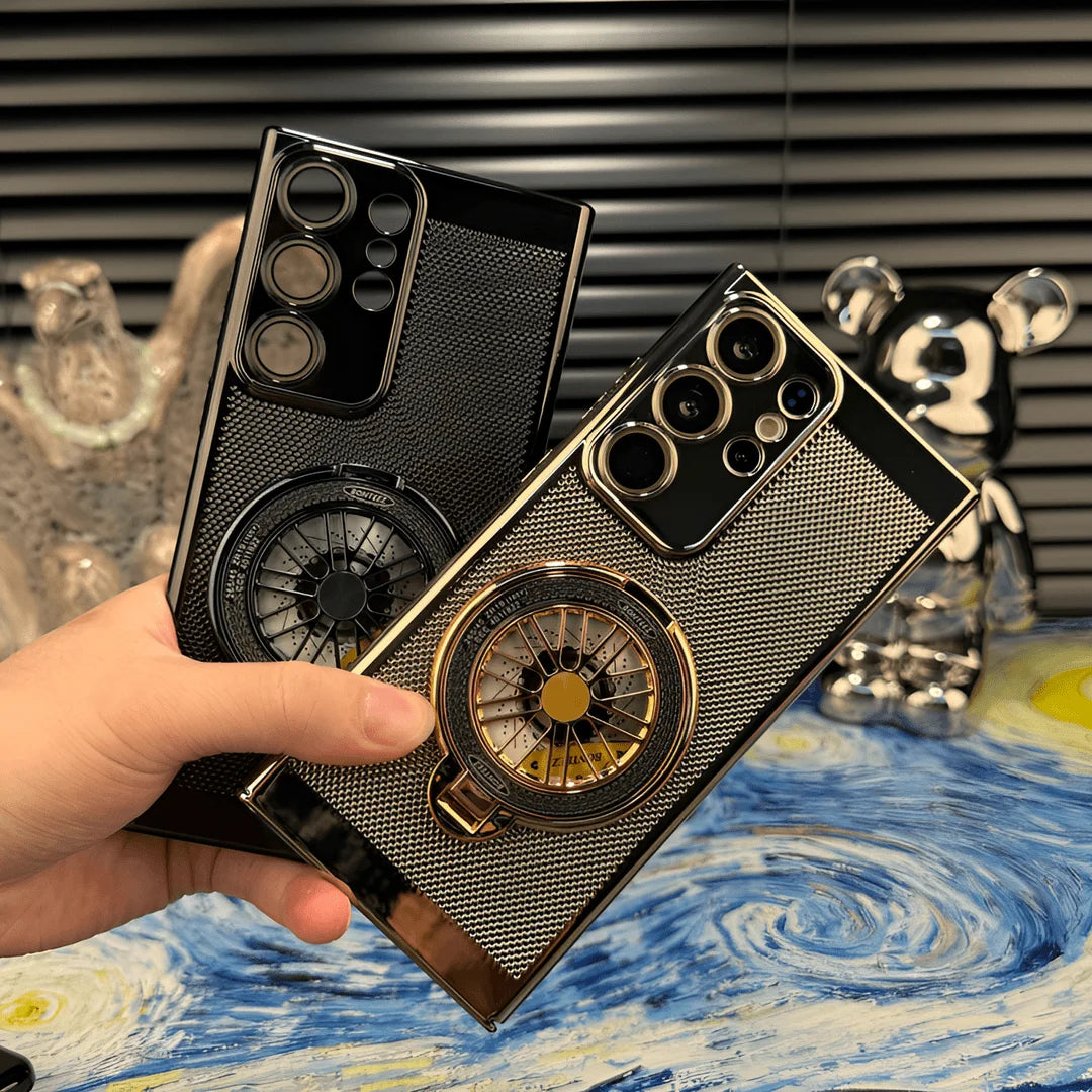 Metal hard shell rotating bracket phone case suitable for Samsung