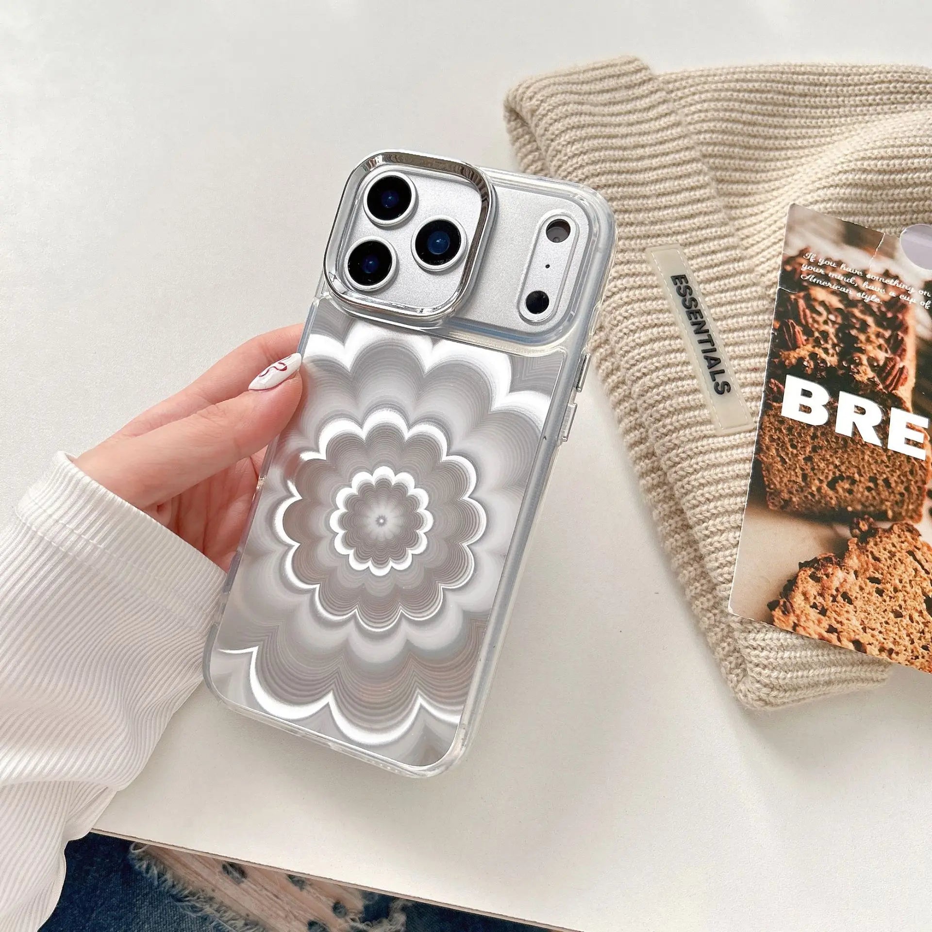 3D Laser Flower phone case For iPhone