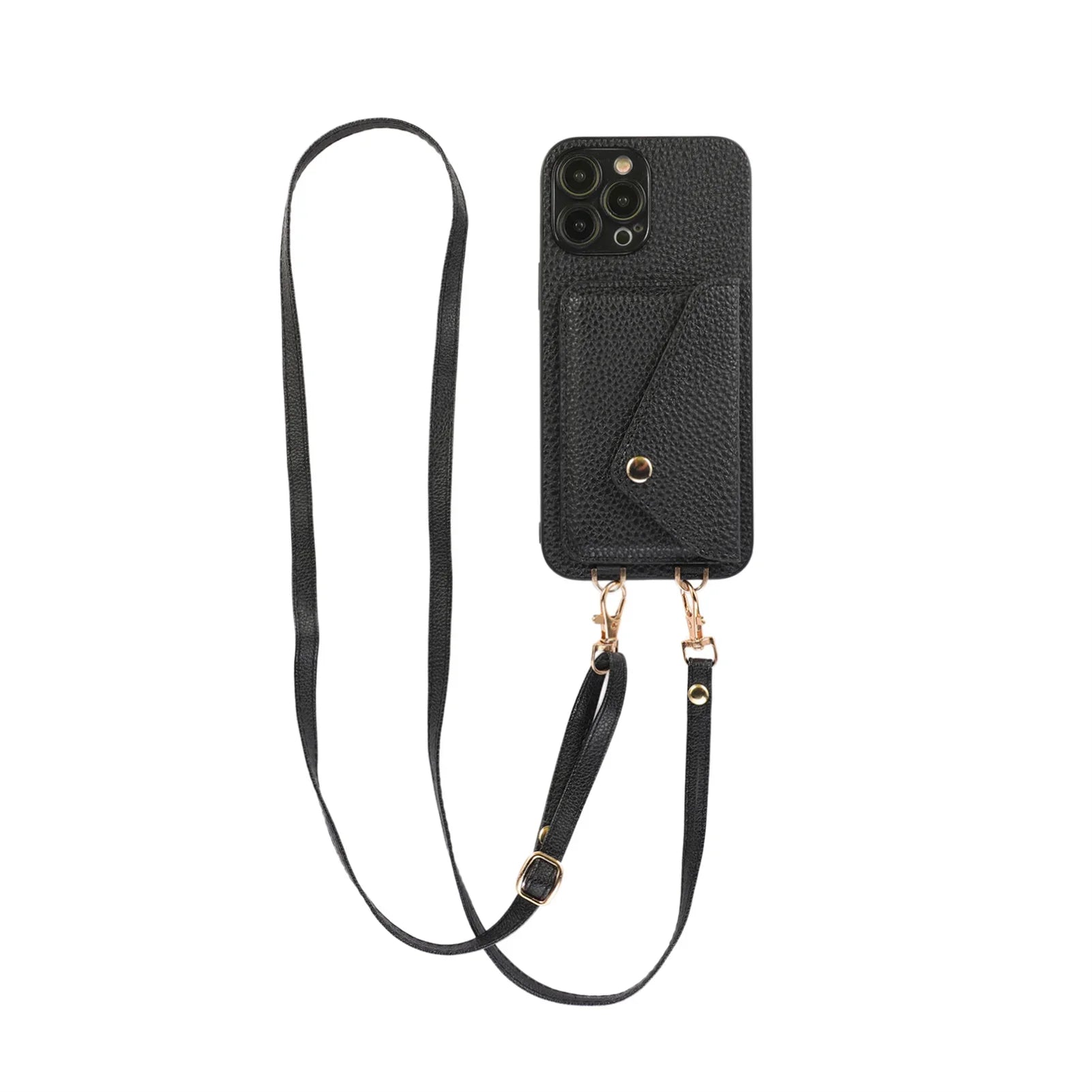 Leather Phone Case Wallet & Crossbody Strap For iPhone